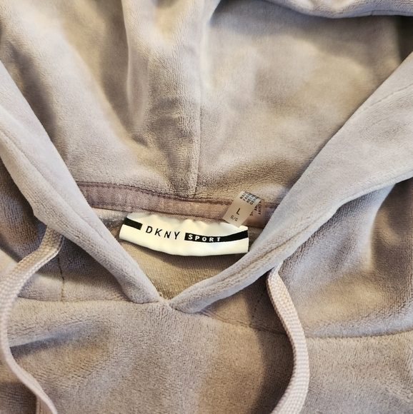 Dkny Lilac Velour Hoodie Large - Picture 6 of 7